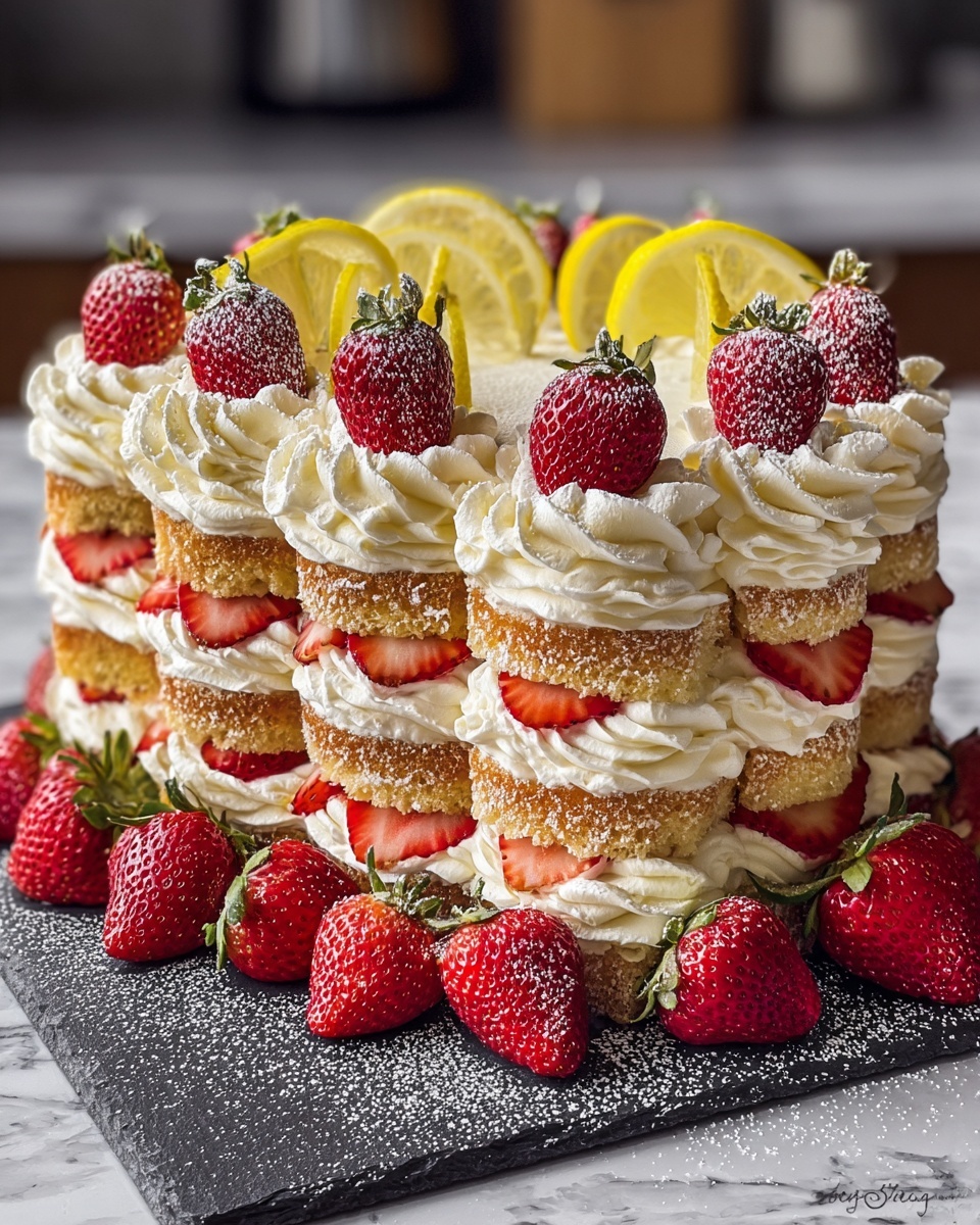 Strawberry Lemon Layer Cake Recipe - Recipe Image