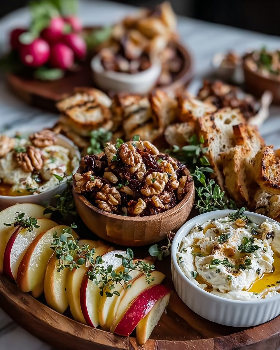 Apple and Walnut Burrata Tapas Platter with Turkey Meat Recipe - Recipe Image