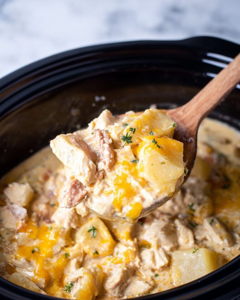 Crockpot Cheesy Chicken Sausage Casserole Recipe