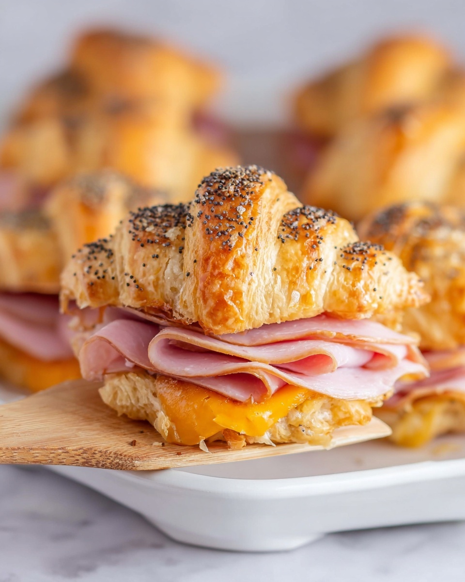 Baked Ham and Cheese Croissants Recipe - Recipe Image