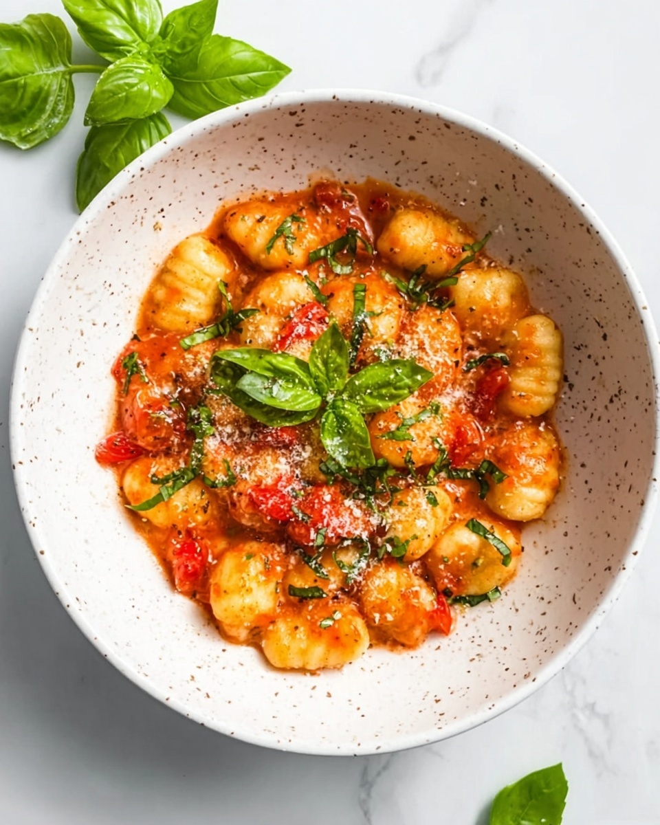 Homemade Tomato Red Pepper Gnocchi with Fresh Flavors Recipe - Recipe Image