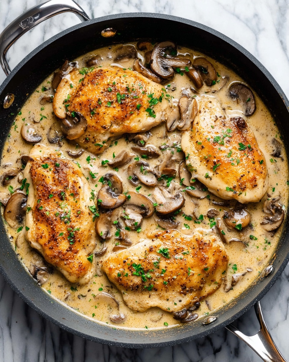 Creamy White Wine Mushroom Chicken Recipe - Recipe Image