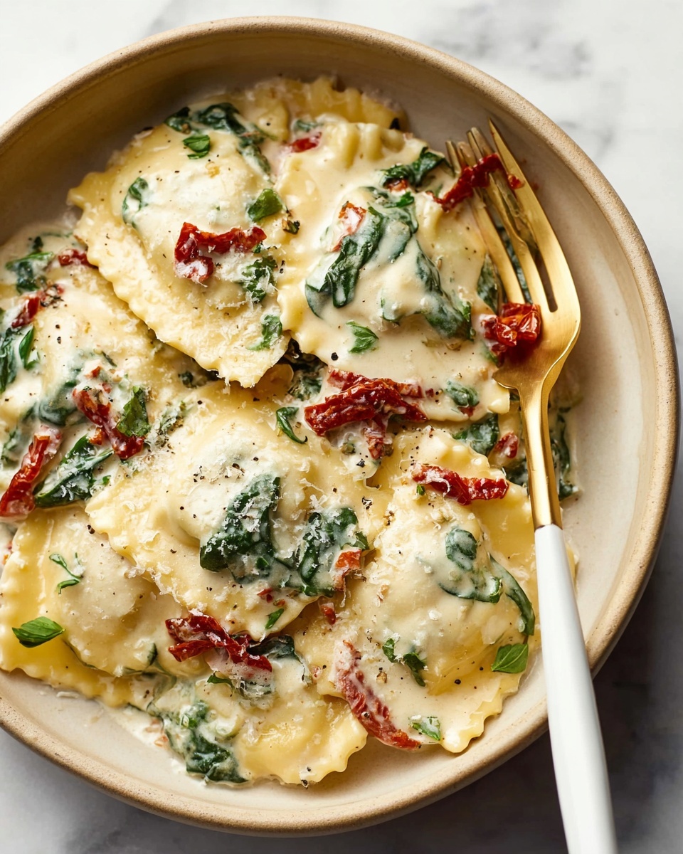 Creamy Tuscan Ravioli Recipe - Recipe Image