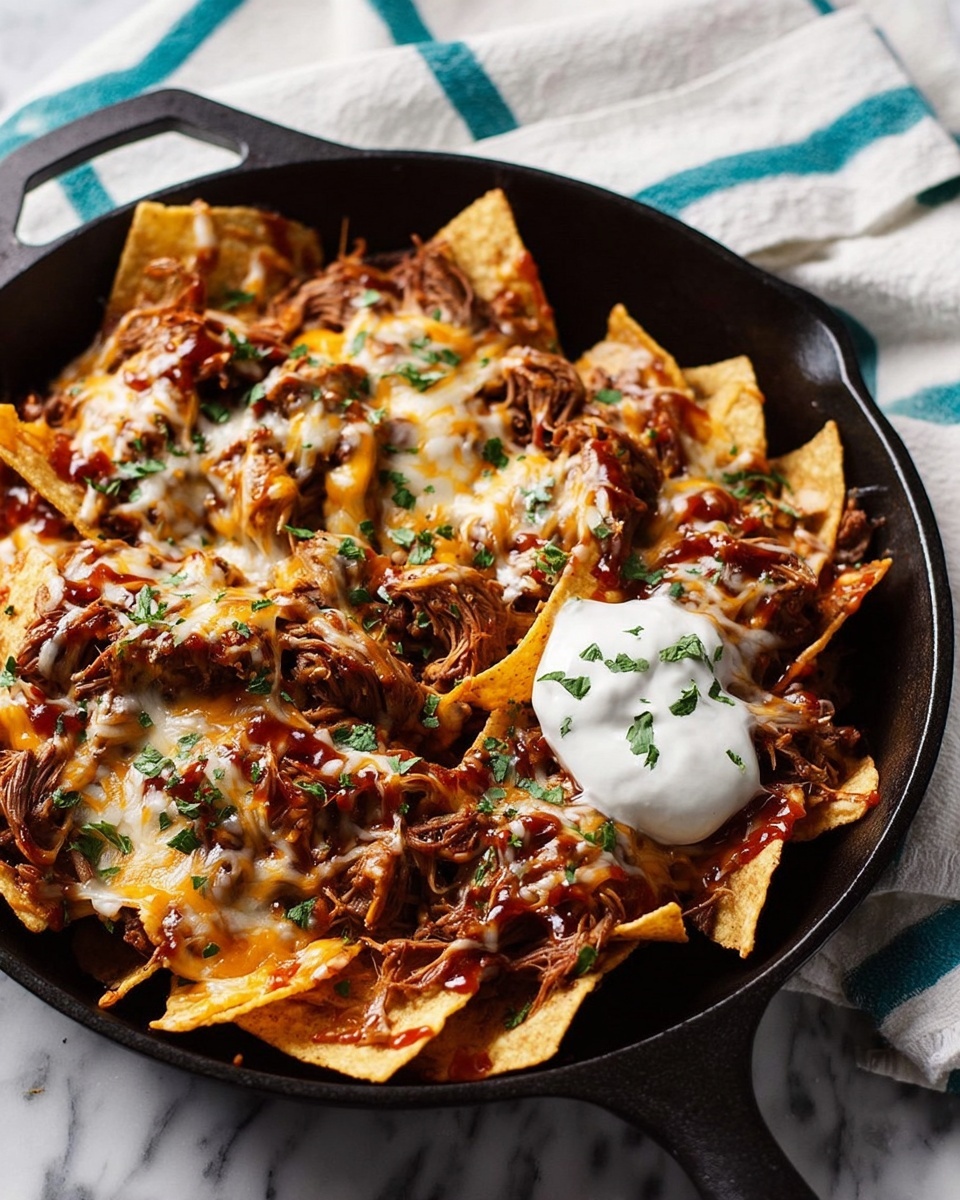 BBQ Chicken Skillet Nachos Recipe - Recipe Image