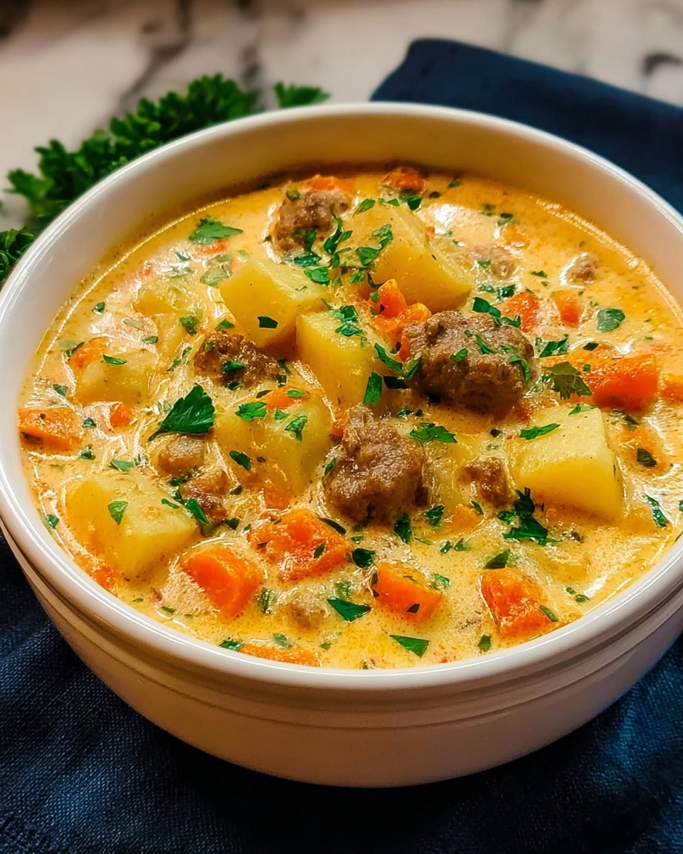 Creamy Italian Sausage and Parmesan Soup Recipe - Recipe Image