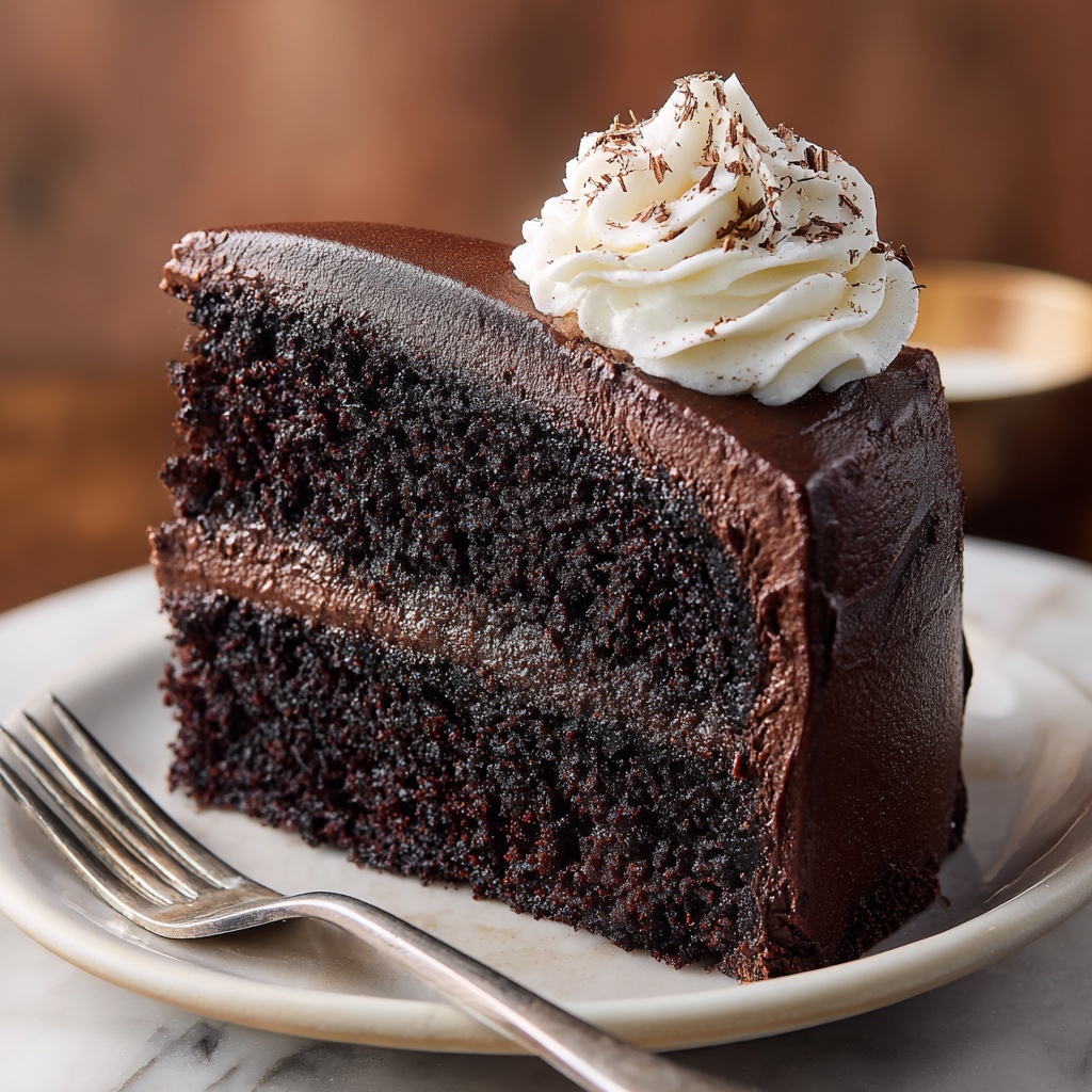 Dark Chocolate Cake with Creamy Cocoa Frosting Recipe - Recipe Image