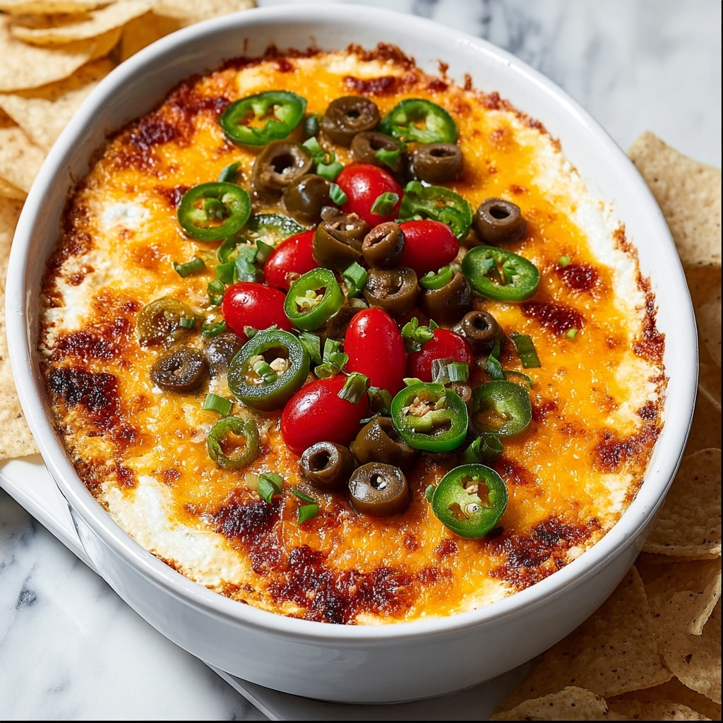 Spicy Cheesy Baked Football Dip Recipe - Recipe Image