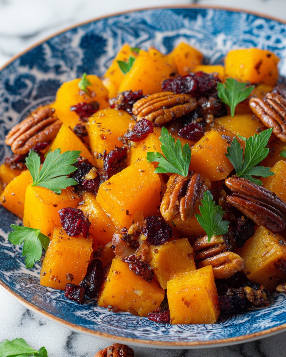 Roasted Butternut Squash with Cranberries and Pecans Recipe - Recipe Image