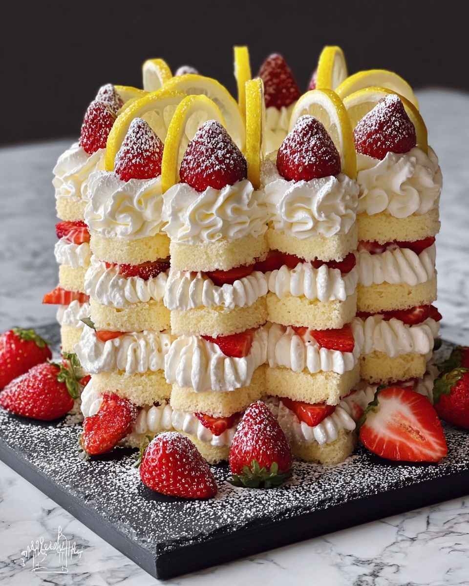 Strawberry Lemon Layer Cake Recipe - Recipe Image