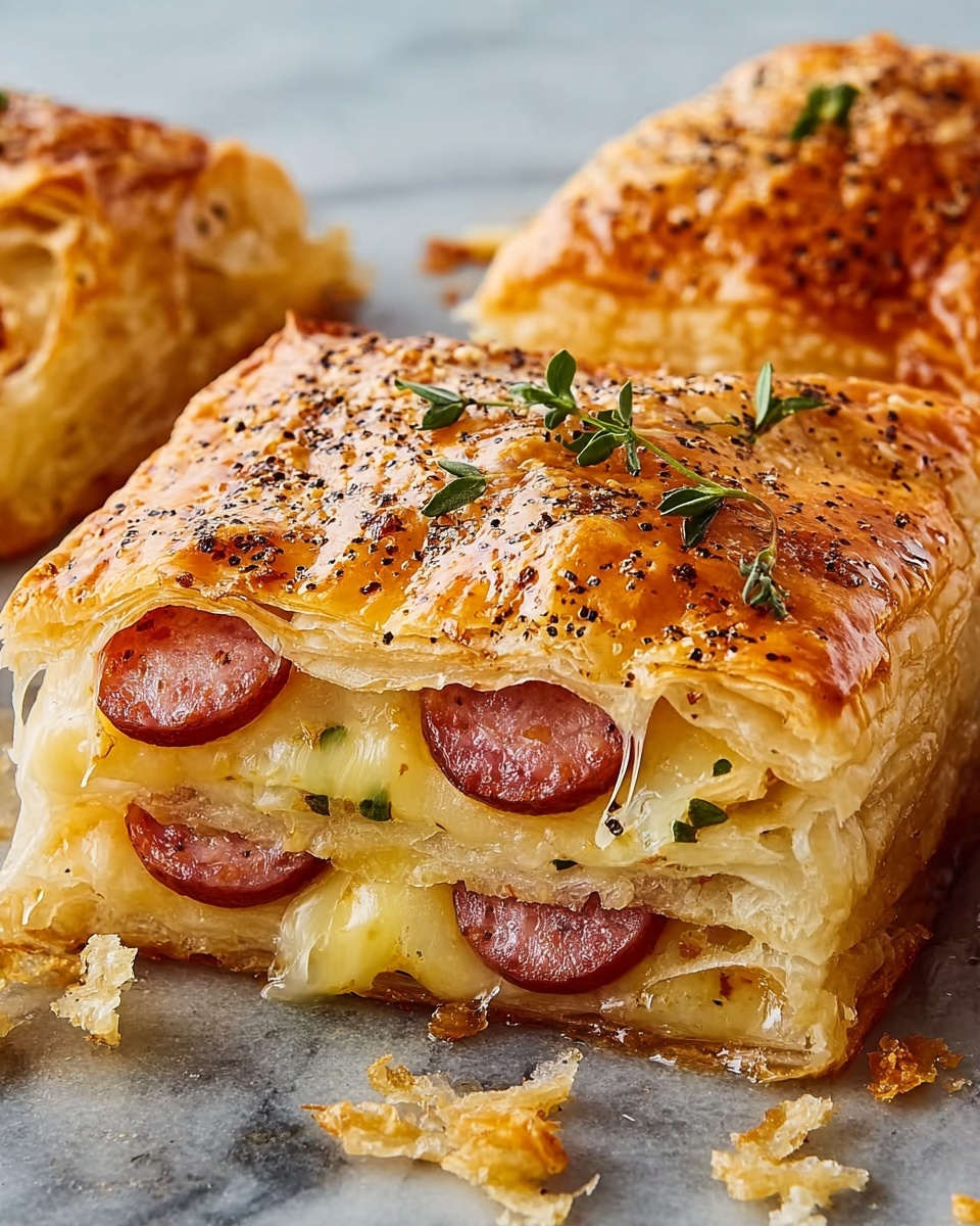 Salami and Cheese Pastry Pockets Recipe - Recipe Image