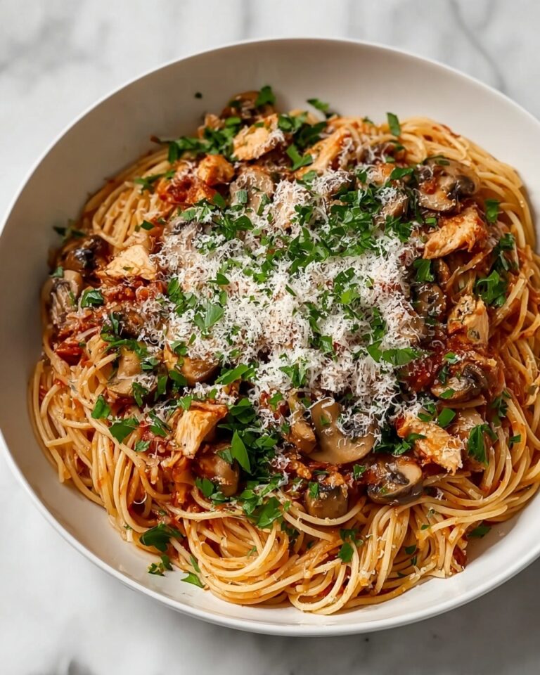 Creamy Mushroom Chicken Parmesan Pasta Recipe
