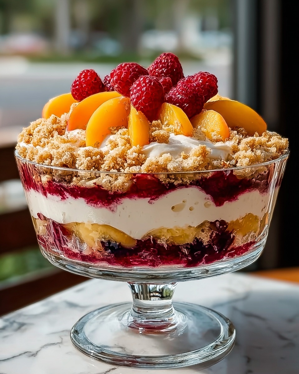 Peach Cobbler Trifle – A Sweet, Fruity, and Indulgent Dessert Recipe - Recipe Image