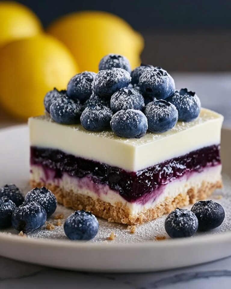 No-Bake Lemon Blueberry Dessert – A Sweet, Creamy Summer Treat Recipe