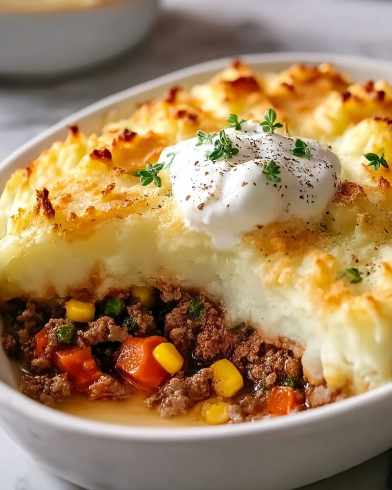 Breakfast Shepherd’s Pie with Sausage, Eggs, and Crispy Tater Tots Recipe