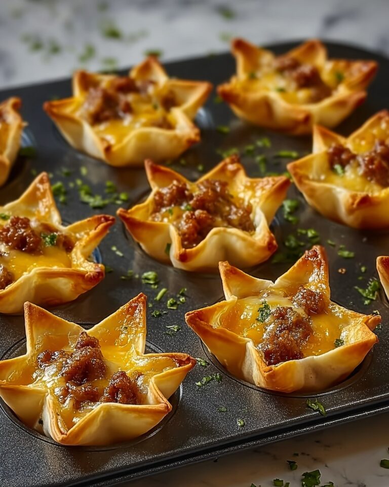 Baked Sausage and Cheese Mini Wontons Recipe