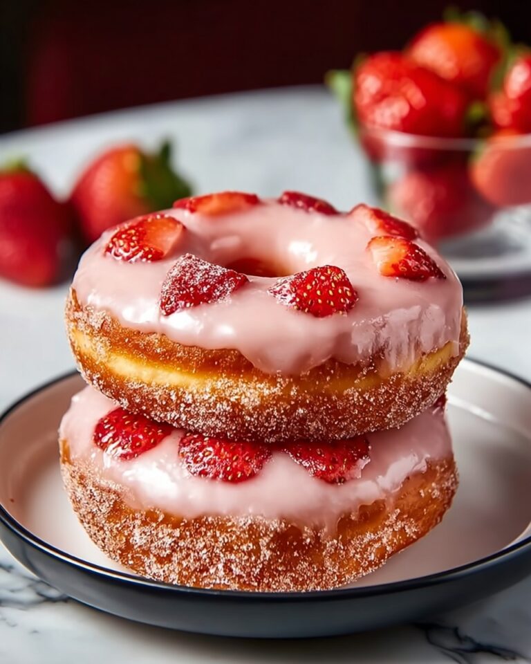 Fluffy and Fruity Baked Strawberry Cake Donuts Recipe