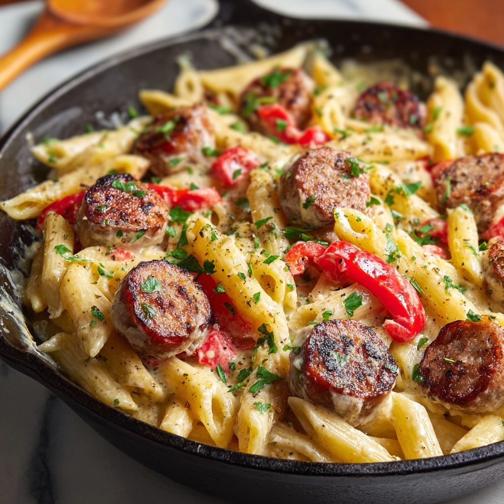 Smoked Sausage Cajun Alfredo Recipe - Recipe Image
