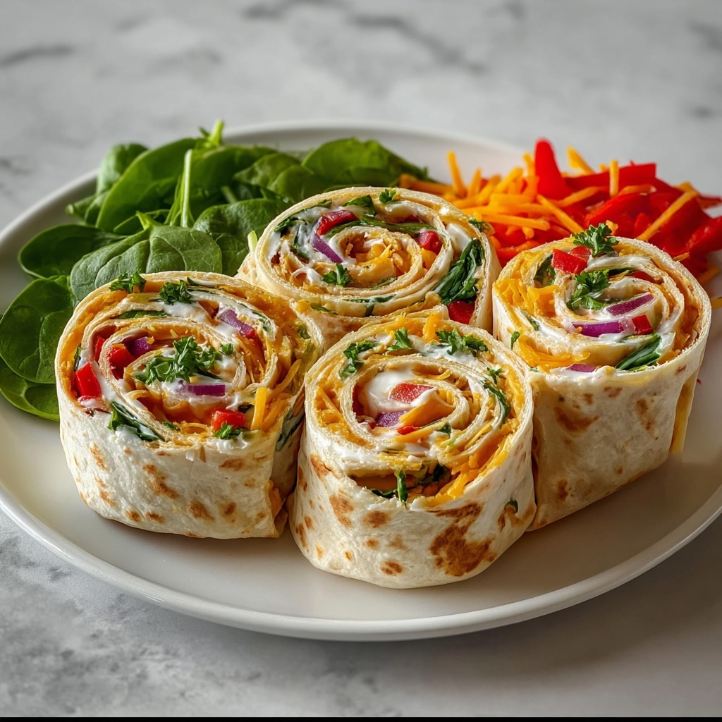 Fresh Vegetable Tortilla Roll Ups Recipe - Recipe Image