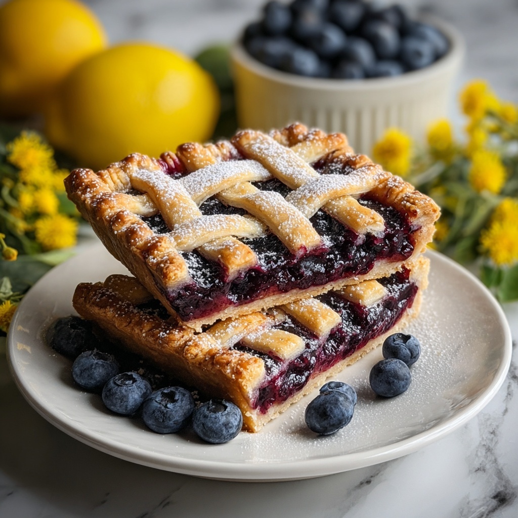 Blueberry Pie Bars with Lattice Top Recipe - Recipe Image
