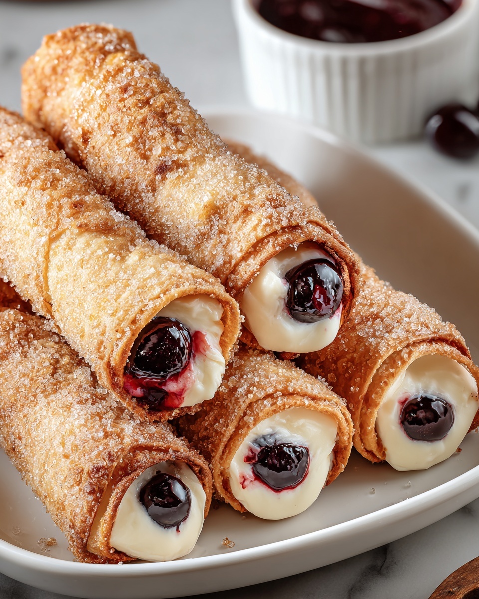 Cherry Cheesecake Egg Rolls Recipe - Recipe Image
