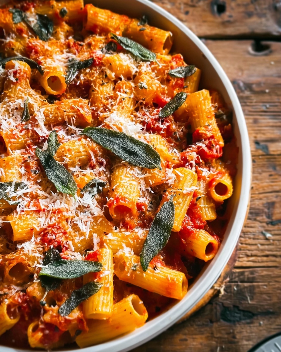 Pumpkin and Sage Pasta Bake with Walnut-Topped Cheese Recipe - Recipe Image