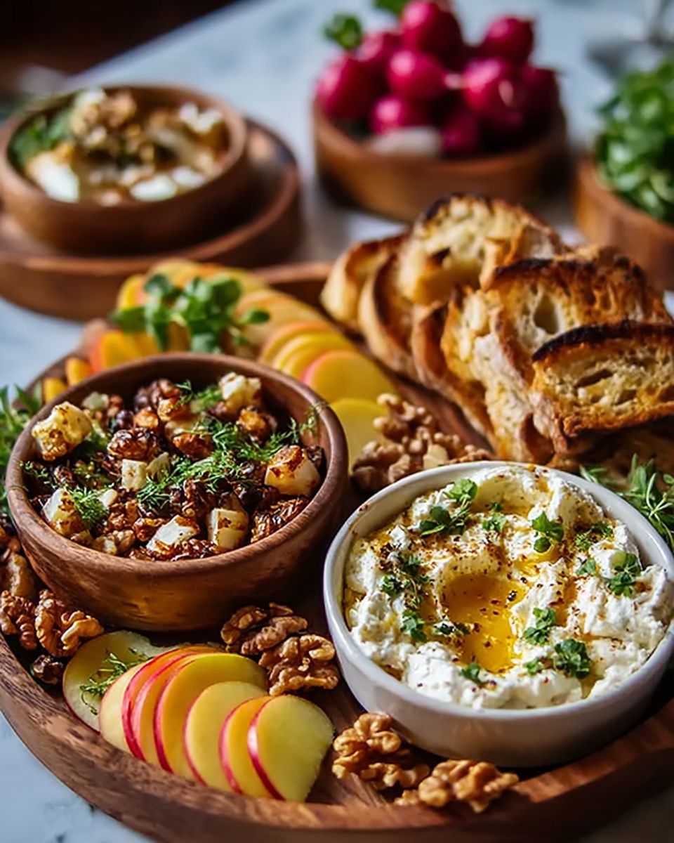 Apple and Walnut Burrata Tapas Platter with Turkey Meat Recipe - Recipe Image