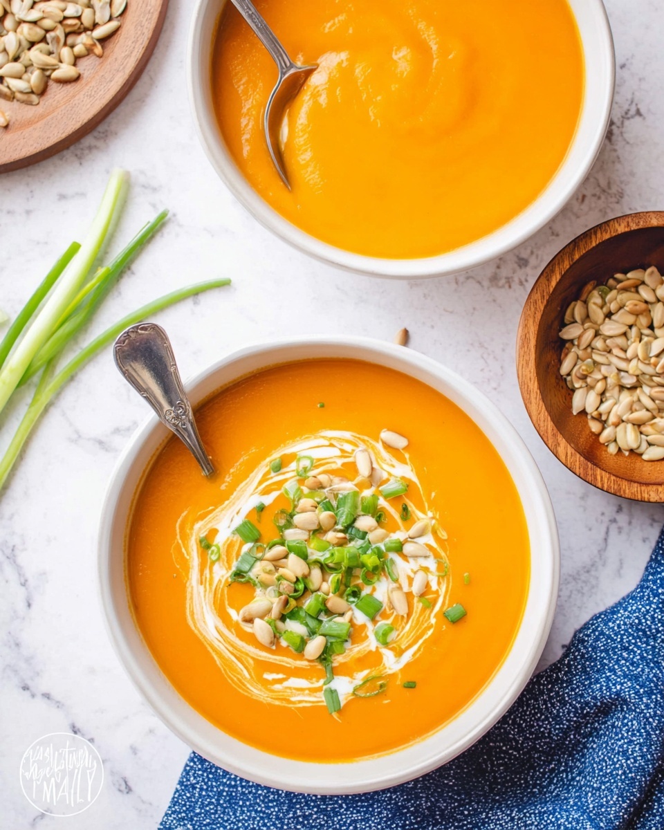 Creamy Roasted Butternut Squash Soup with Apple and Nutmeg Recipe - Recipe Image