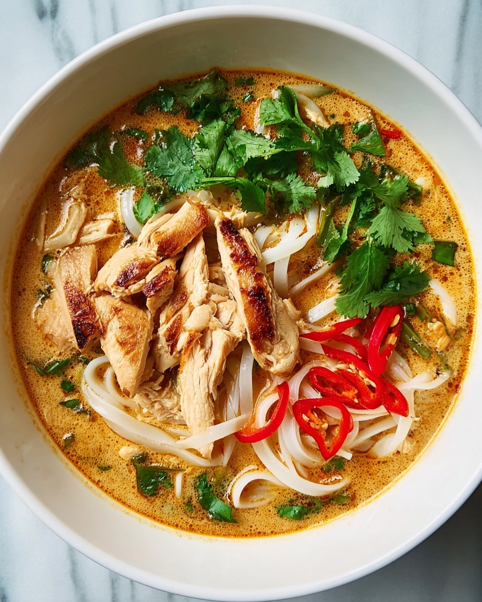 Homemade Thai Curry Chicken Noodle Soup Recipe - Recipe Image