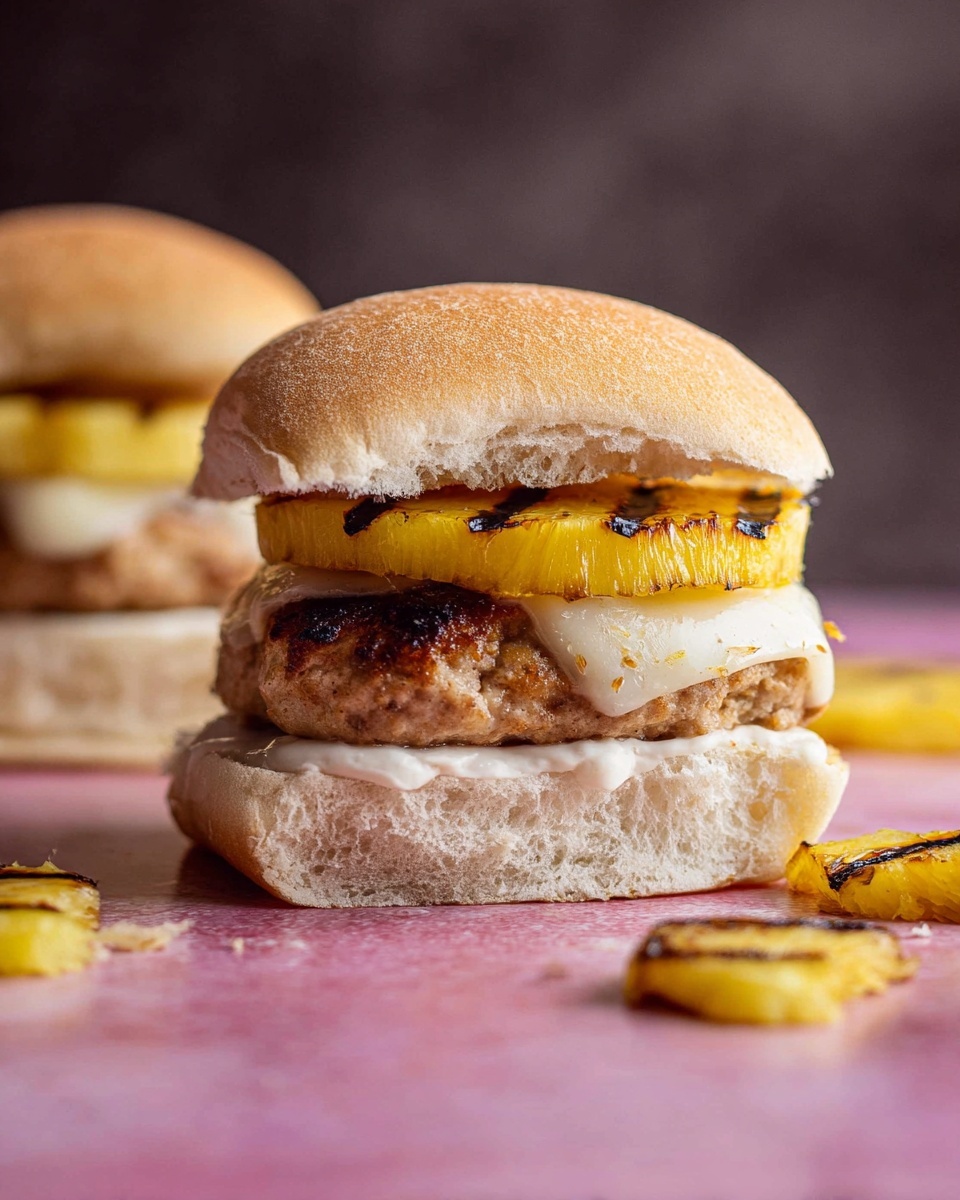 Pork Sliders with Grilled Pineapple Recipe - Recipe Image