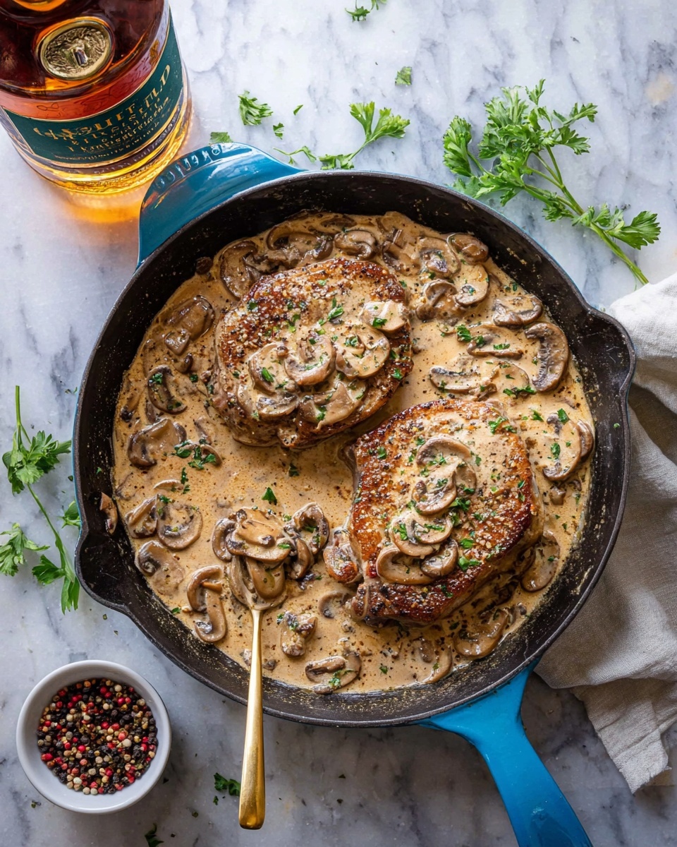 Pork Chops in an Irish Whiskey Cream Sauce Recipe - Recipe Image
