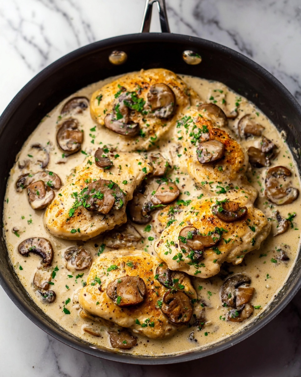 Creamy White Wine Mushroom Chicken Recipe - Recipe Image