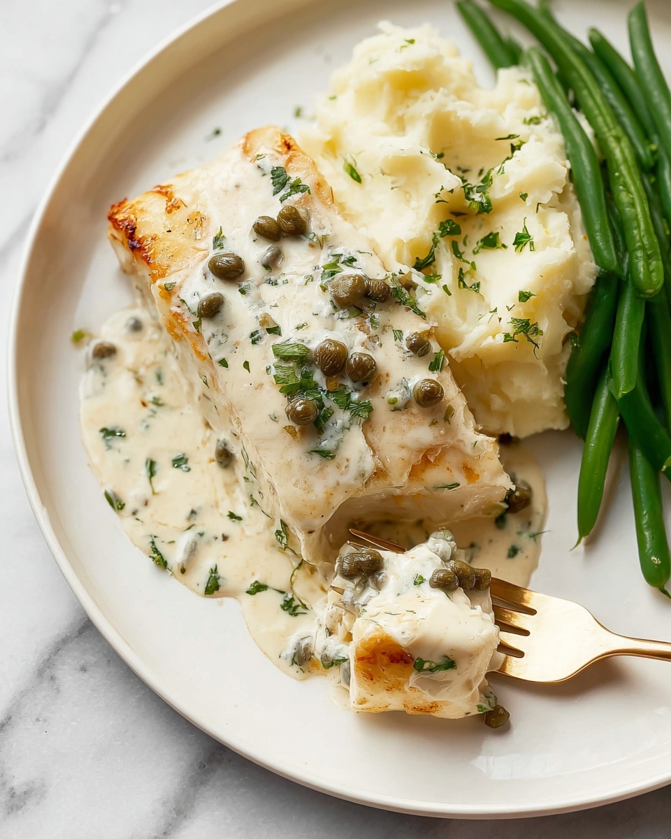 Creamy White Wine Halibut Recipe - Recipe Image