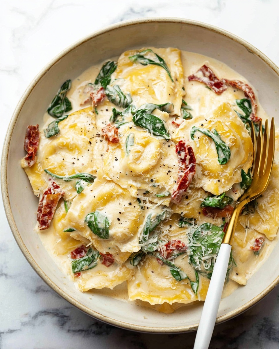 Creamy Tuscan Ravioli Recipe - Recipe Image
