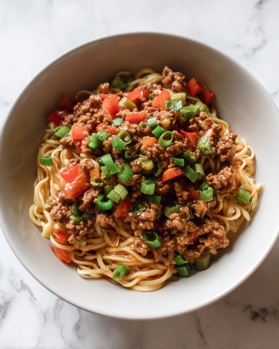 Beef Ramen Noodles with Peanut Sauce Recipe - Recipe Image
