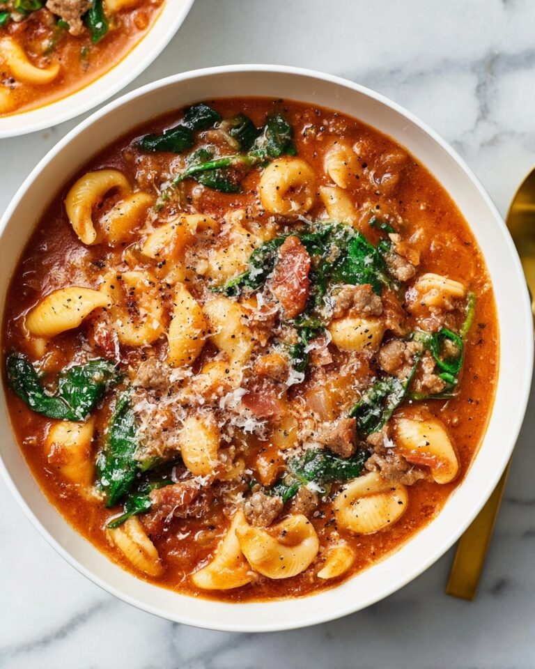 Bean and Bacon Soup with Shellbows and Spinach Recipe
