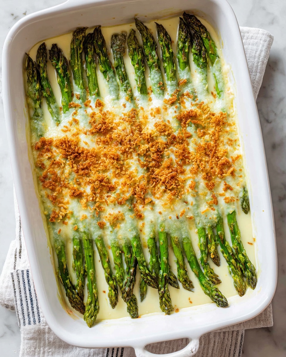 Cheesy Baked Asparagus Casserole Recipe - Recipe Image