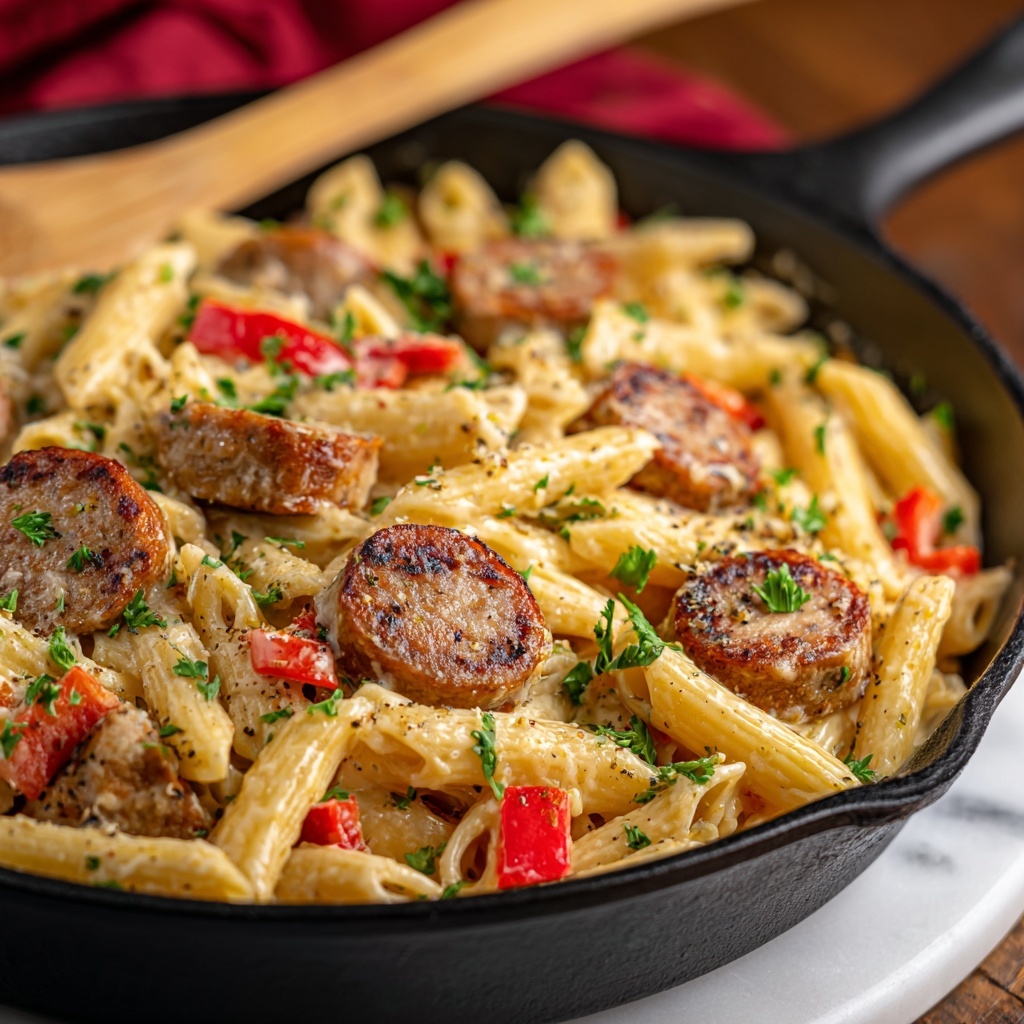 Smoked Sausage Cajun Alfredo Recipe - Recipe Image