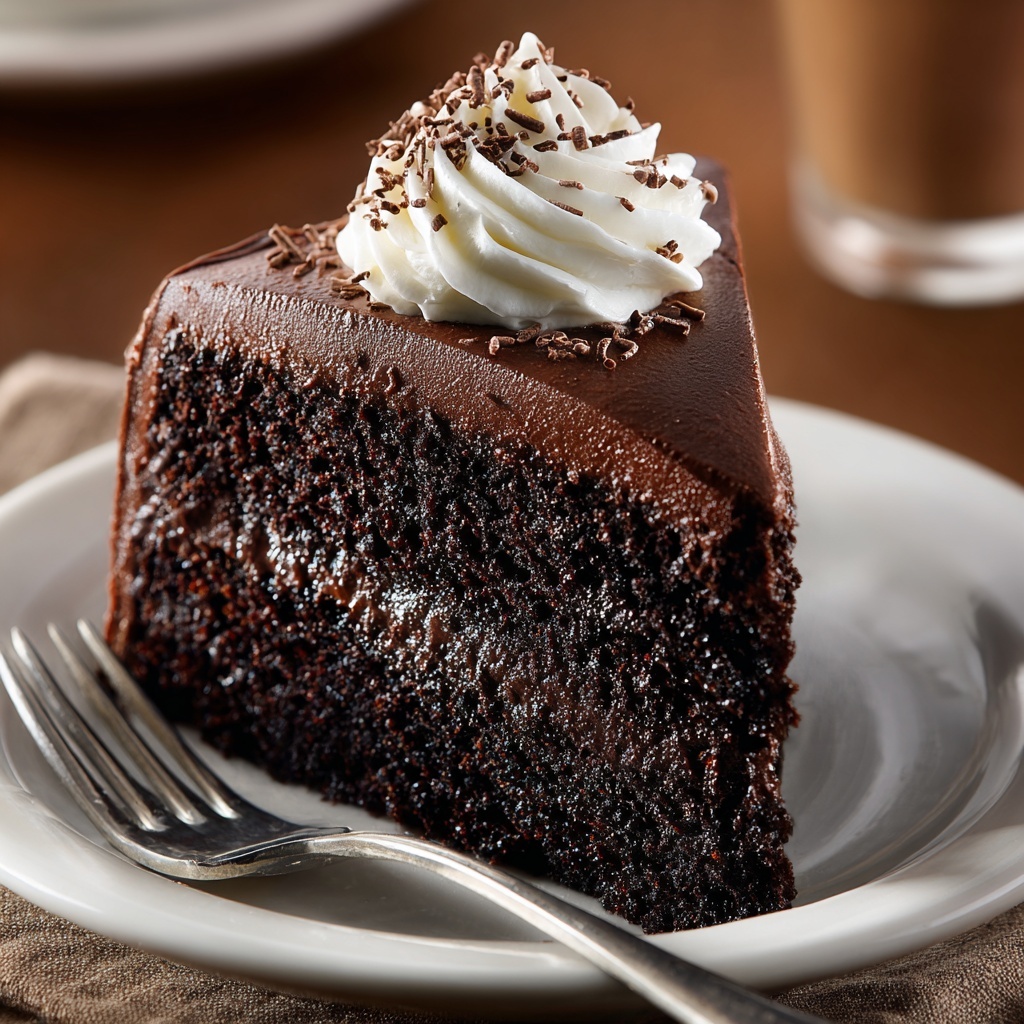 Dark Chocolate Cake with Creamy Cocoa Frosting Recipe - Recipe Image