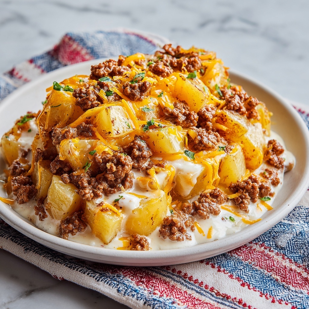 Cheesy Potato & Ground Beef Crockpot Casserole Recipe - Recipe Image