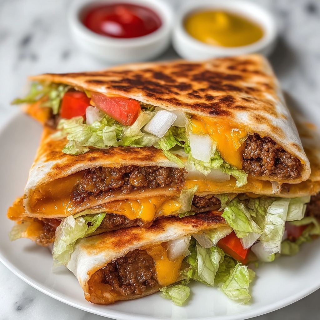 Juicy Grilled Smashburger Quesadillas Recipe - Recipe Image