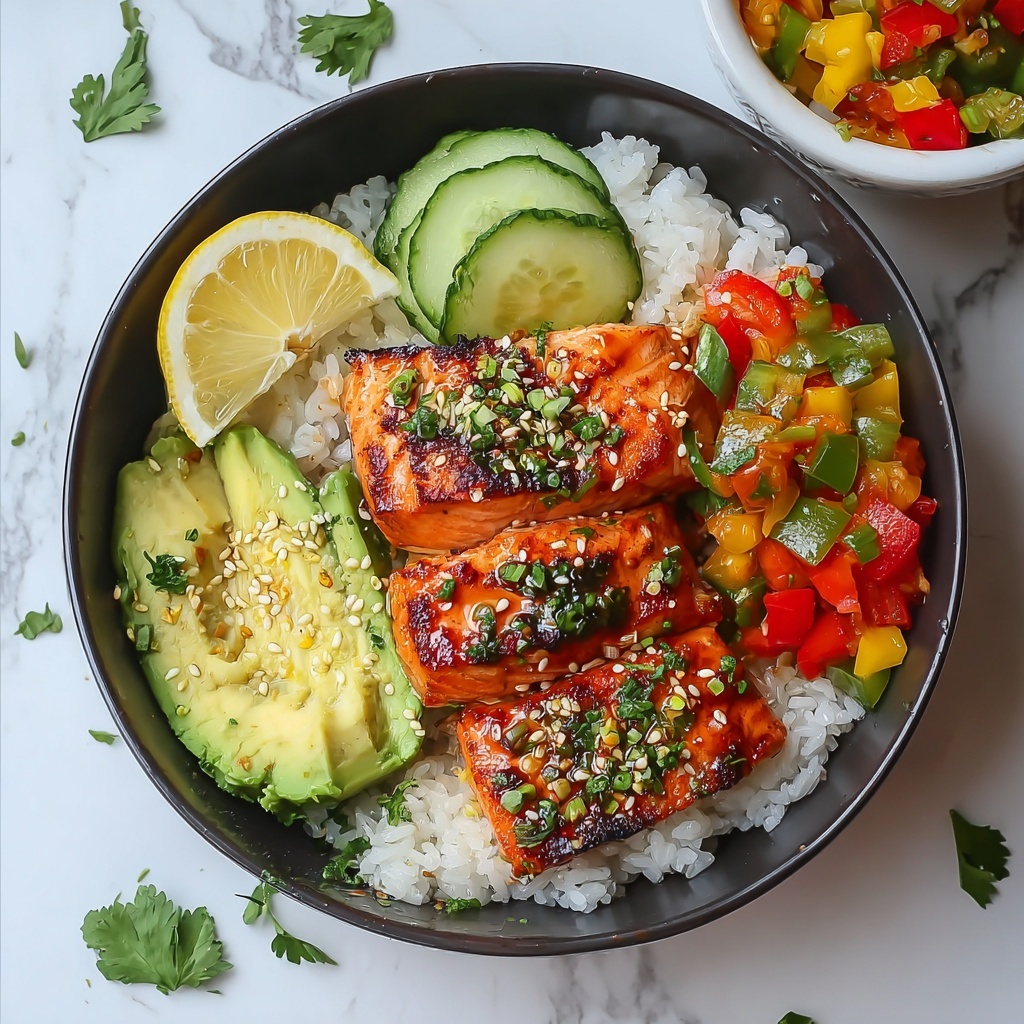 Healthy Sweet Chili Salmon Bowl Recipe - Recipe Image