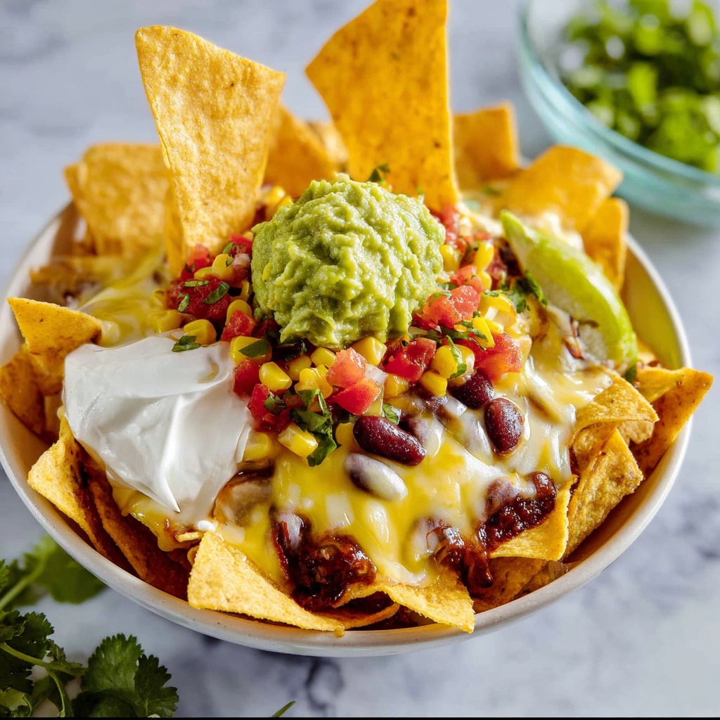 Ultimate Chili Nachos with Queso and Guacamole Recipe - Recipe Image