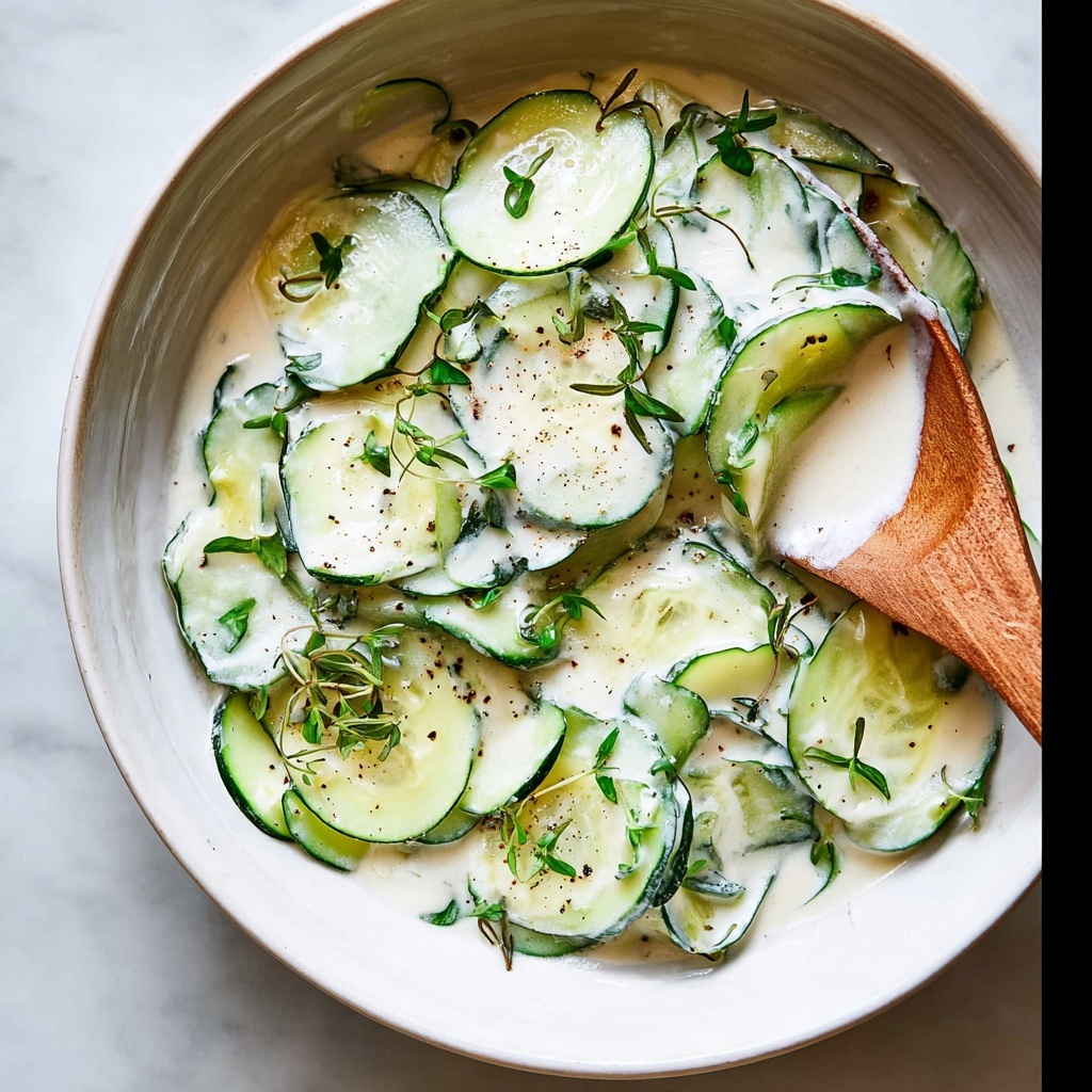 Aunt Joy's Creamy Cucumber Salad Recipe - Recipe Image
