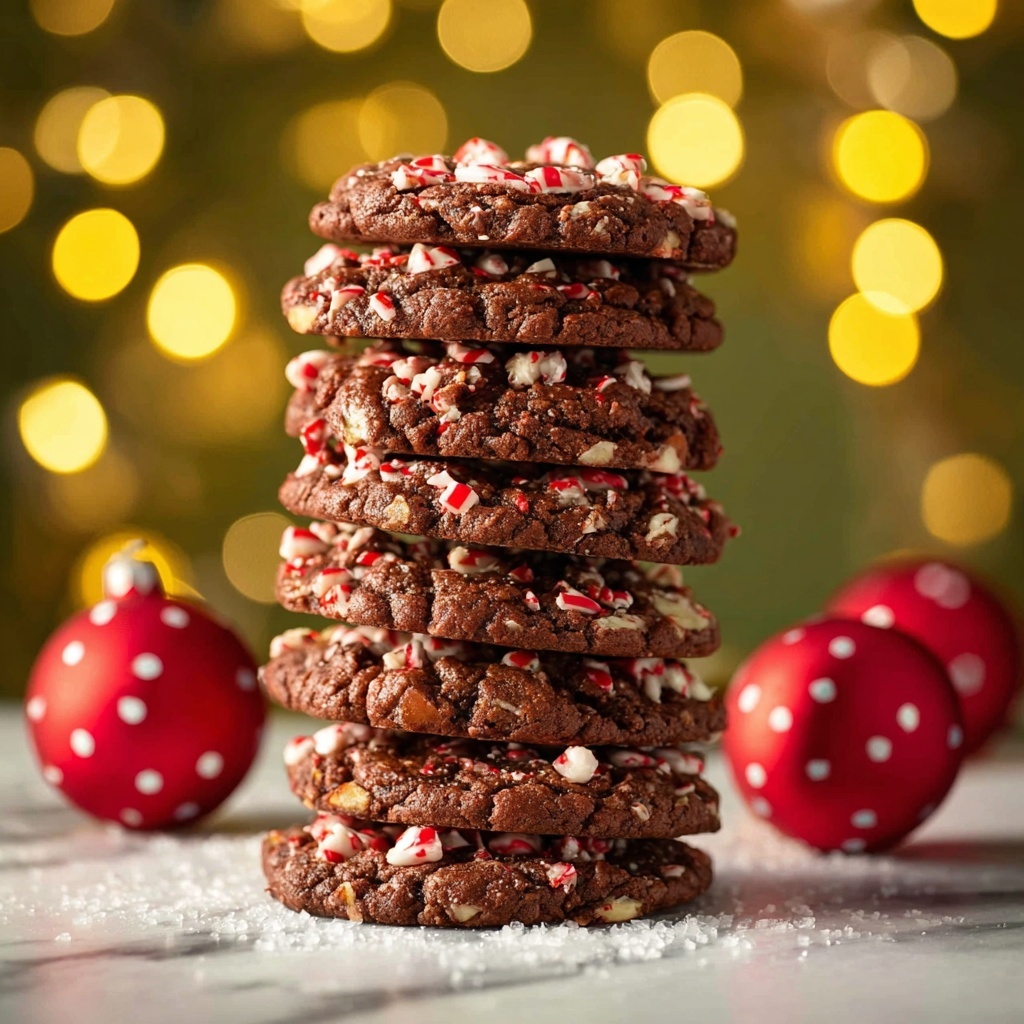 Peppermint Chocolate Crinkle Cookies Recipe - Recipe Image