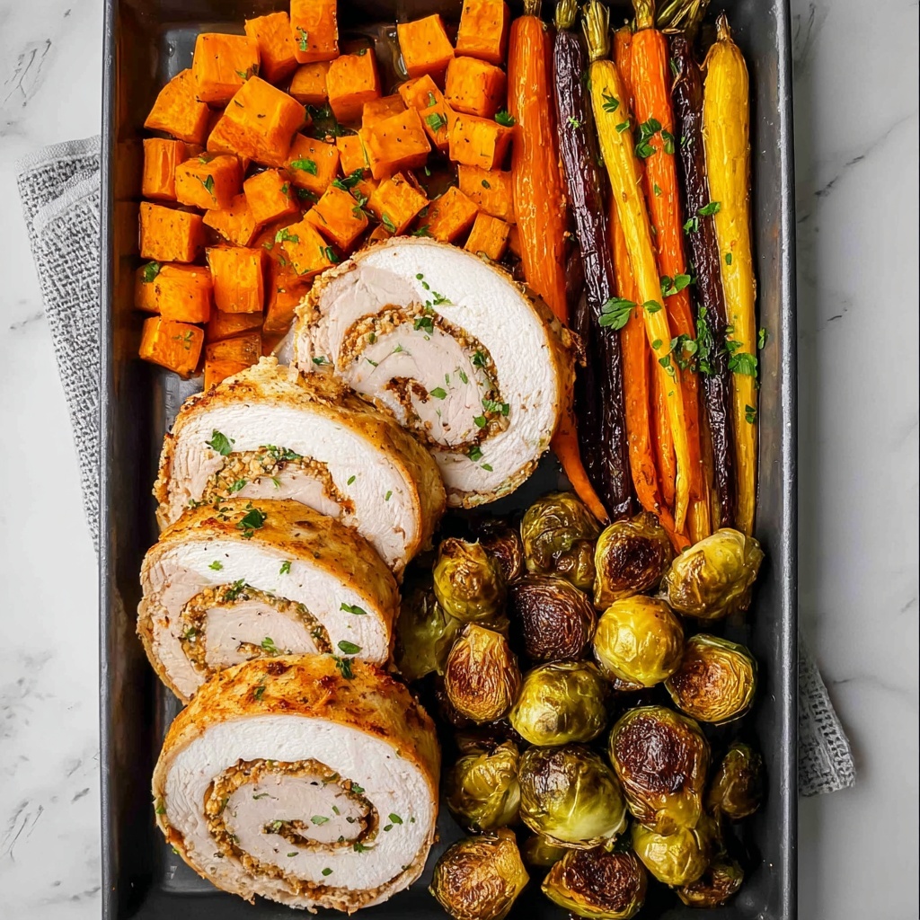 Sheet Pan Thanksgiving Dinner with Turkey Roulade Recipe - Recipe Image