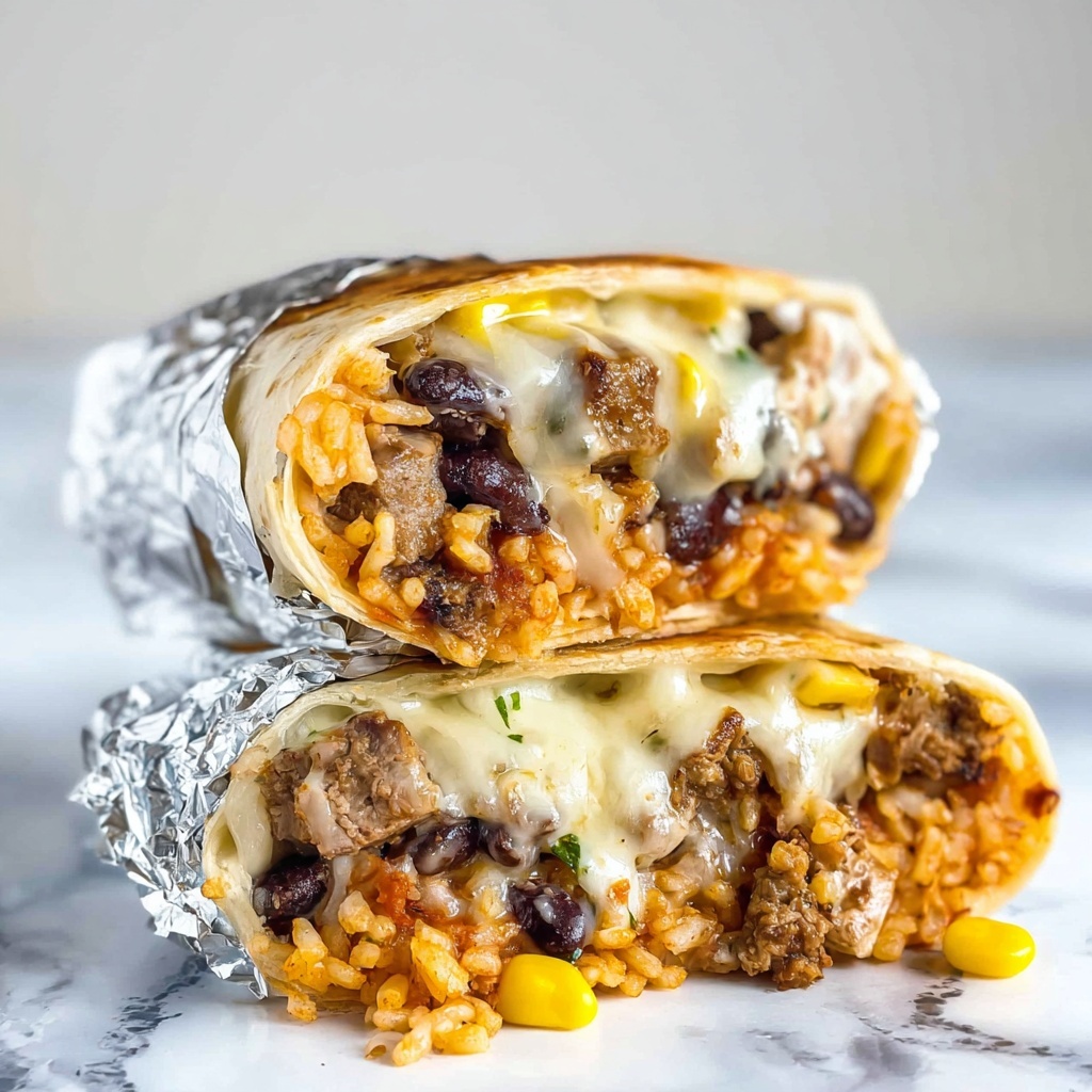 Easy Beef Burritos with Fresh Veggies and Melted Cheese Recipe - Recipe Image