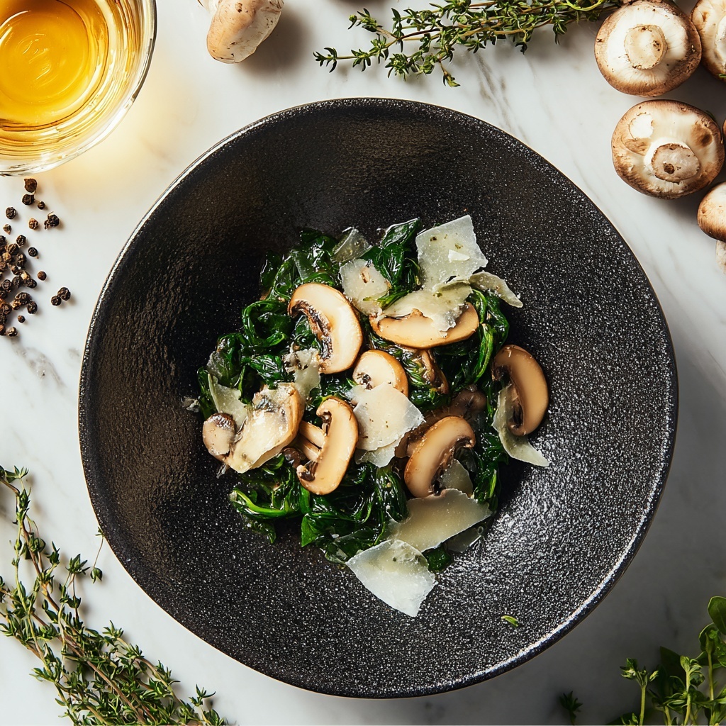 Sautéed Mushrooms with Spinach Recipe - Recipe Image
