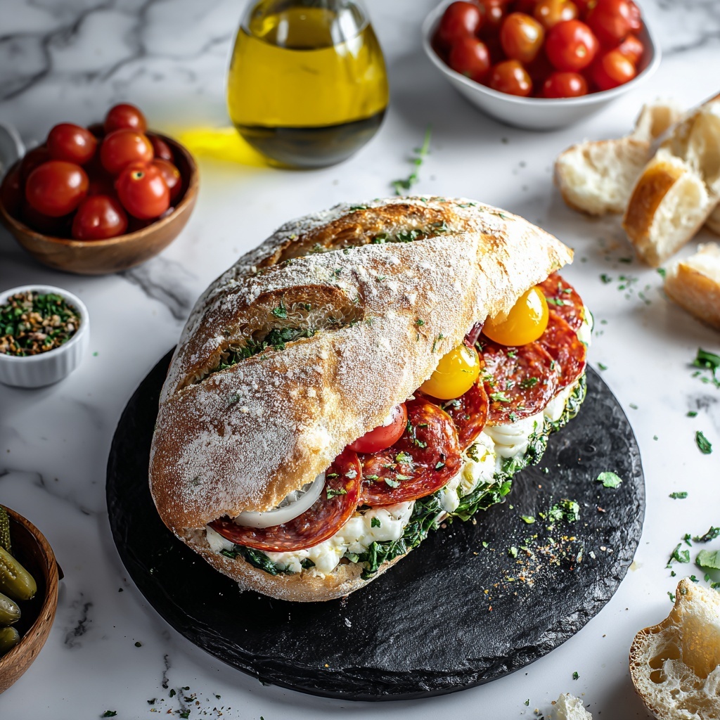 Classic Italian Muffuletta Sandwich Recipe - Recipe Image