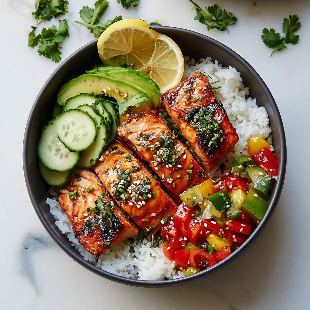 Healthy Sweet Chili Salmon Bowl Recipe - Recipe Image