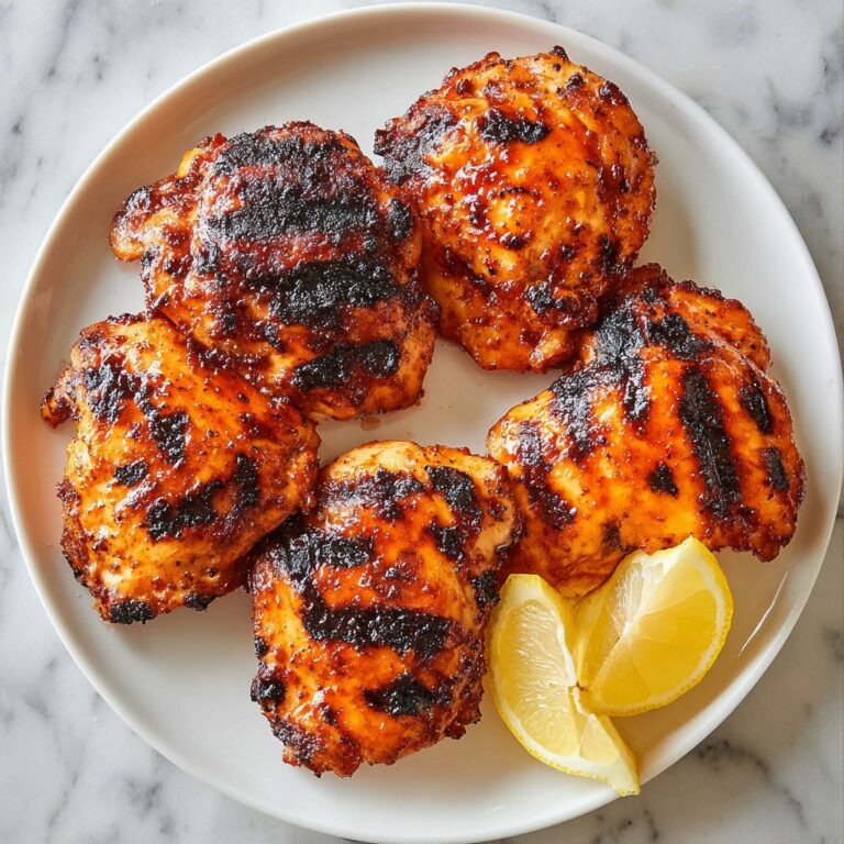 Grilled Lemon Herb Chicken Thighs with Barbecue Sauce Recipe